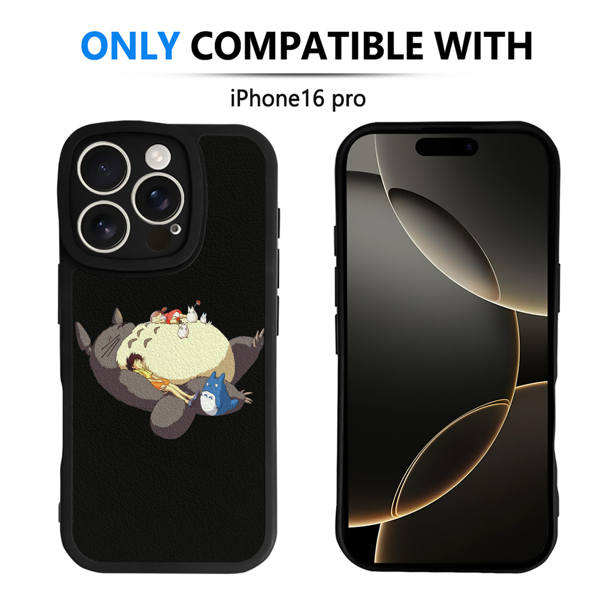 （画像用） となりのトトロ 草壁メイ 草壁サツキ My Neighbor Totoro Satsuki Kusakabe Mei Kusakabe 【iPhone 16シリーズ対応】シリコンスマホケース（レザー調） 材質：シリコン